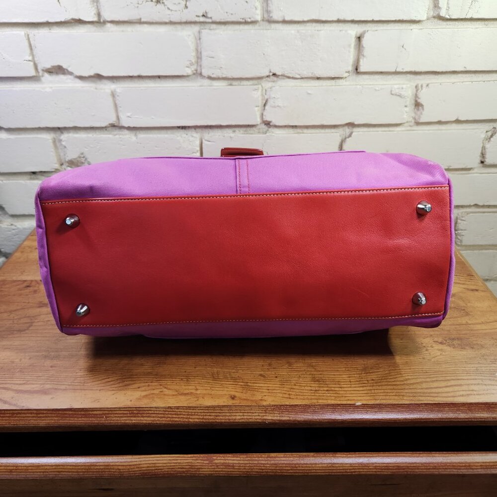 Vintage Coach Hampton Purple & Orange Handbag Tote Purse - Picture 7 of 15
